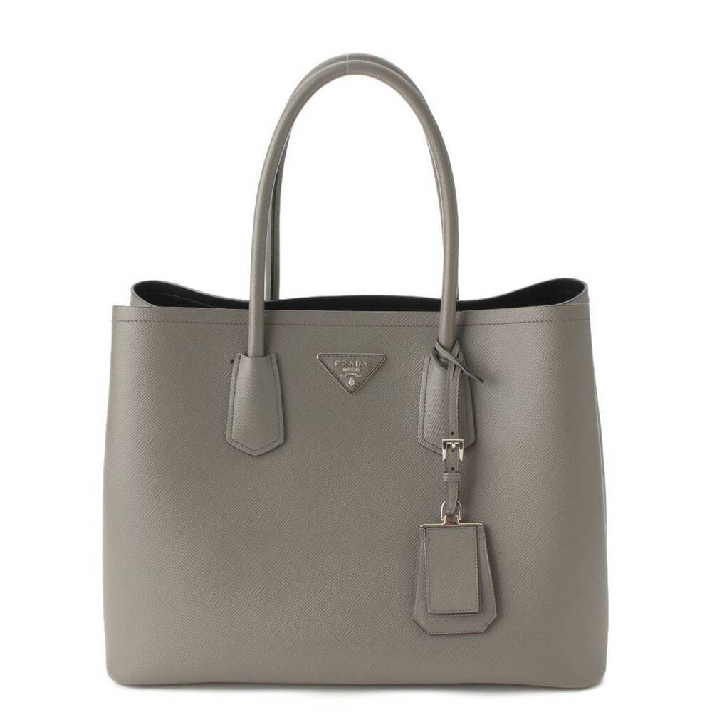 Prada Bag Saffiano Cuir Tote Leather Gray - Picture 2 of 10